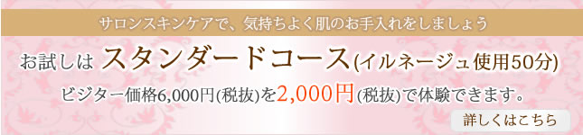 サロンスキンケアで、気持ちよく肌のお手入れをしましょう 詳しくはこちら